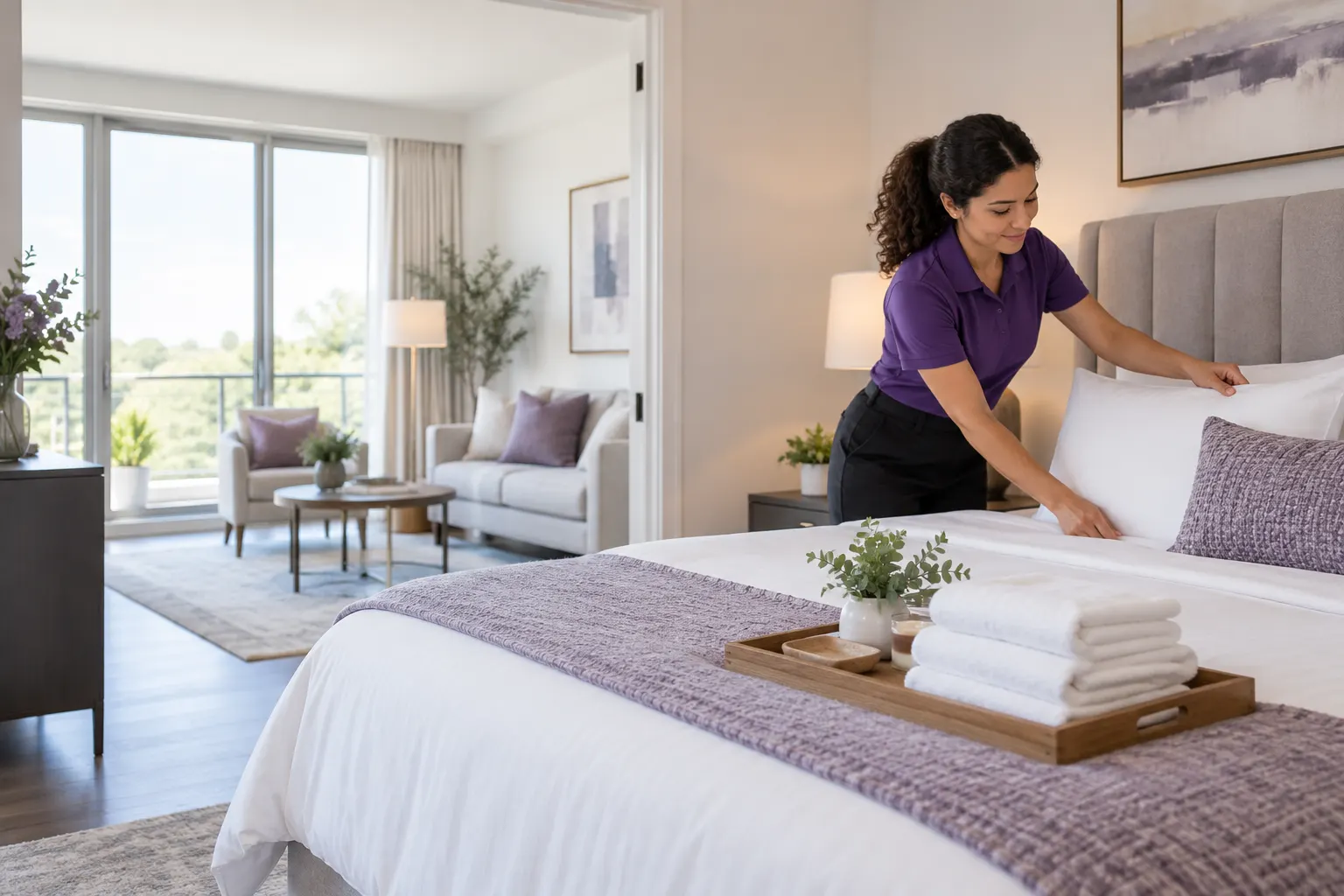 Airbnb turnover cleaning Bethesda guest room